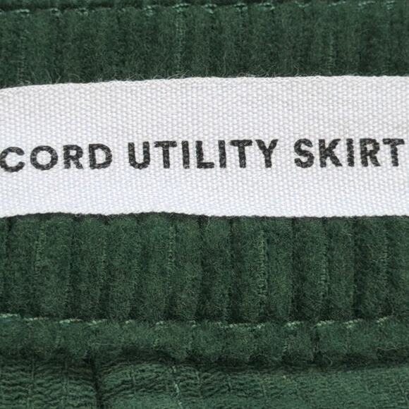Cotton On Cord Utility Skirt Women's 8 Green Mini Corduroy Holiday Fall School - Picture 4 of 6